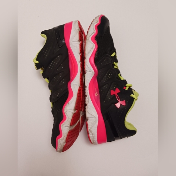 Under Armour  Women's Sz 9.5 Micro G Foam Pink/Black/Neon Lace Up Running Shoes - Picture 7 of 11